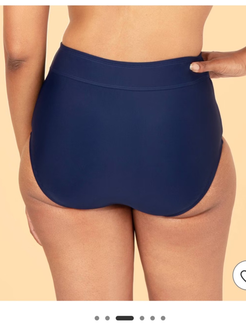High-Waist Navy Bikini Bottoms - Picture 2 of 9